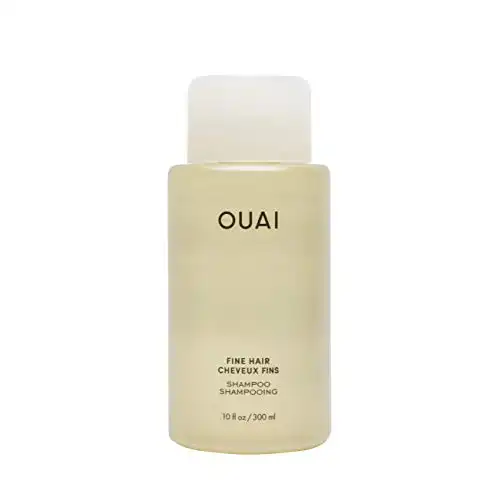 OUAI Fine Shampoo. Bring Fine Hair to the Next Level with Strengthening Keratin, Biotin and Chia Seed Oil. Hair is Left Clean, Bouncy and Voluminous. Free from Parabens, Sulfates and Phthalates. 10 oz